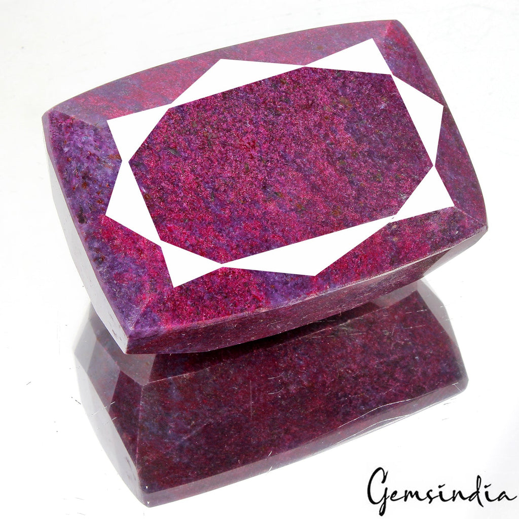 2600 Cts Natural Purple Red Ruby Cushion Faceted Loose Earth mined Huge Gemstone