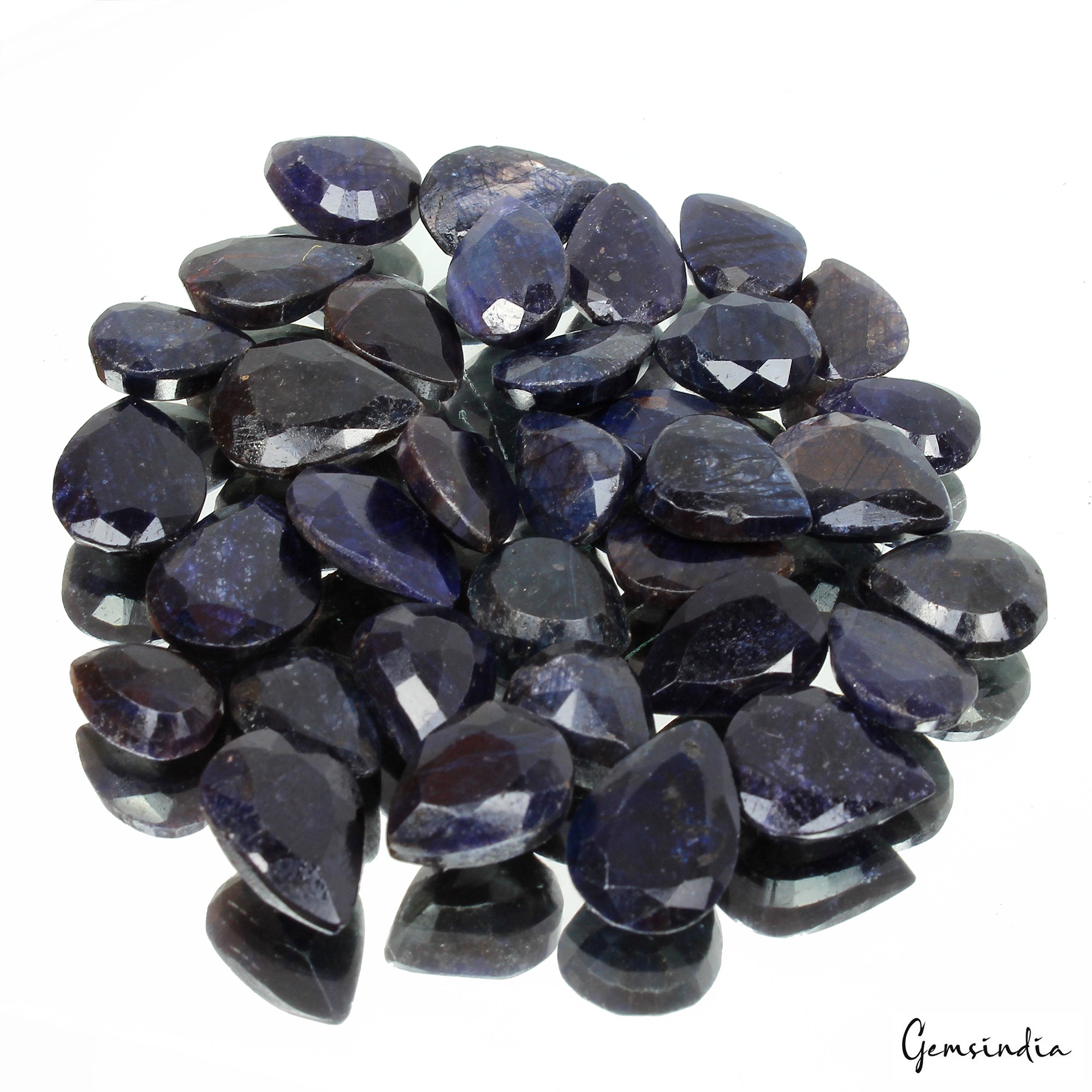 300 Ct/34 Pcs Natural Blue Sapphire Pear Cut Loose Gemstones Lot For Jewelry
