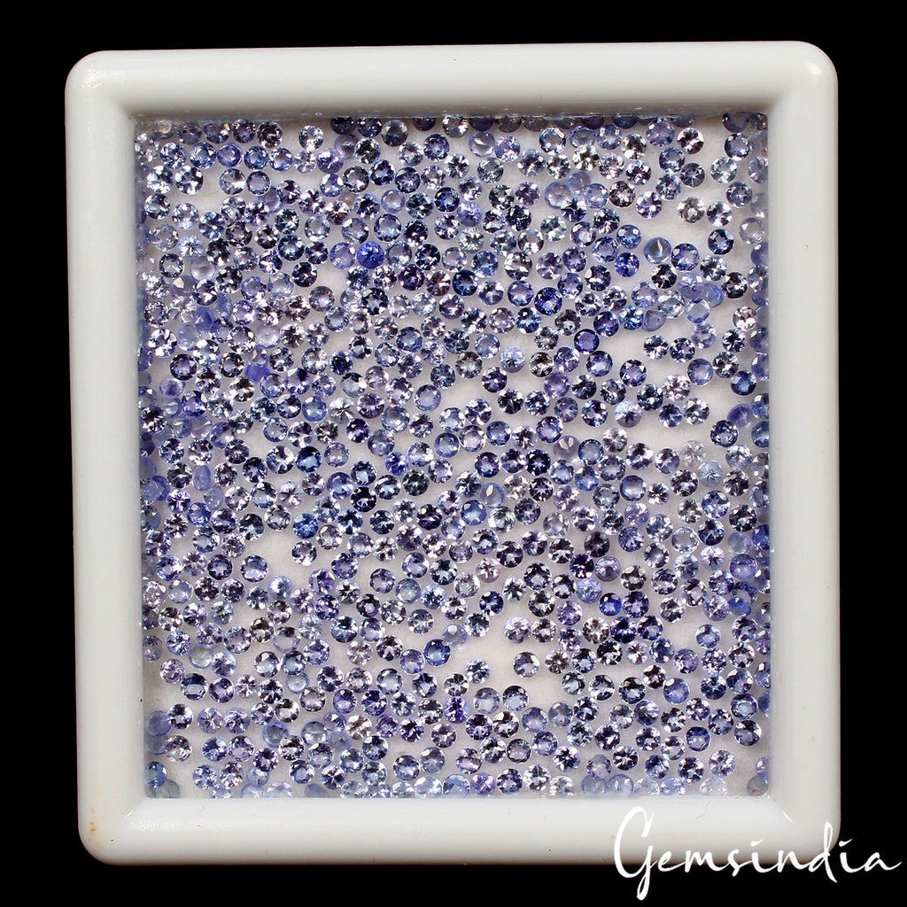 600 Pcs Natural Tanzanite 2mm Round Cut Dazzling Loose Gemstones Wholesale Lot
