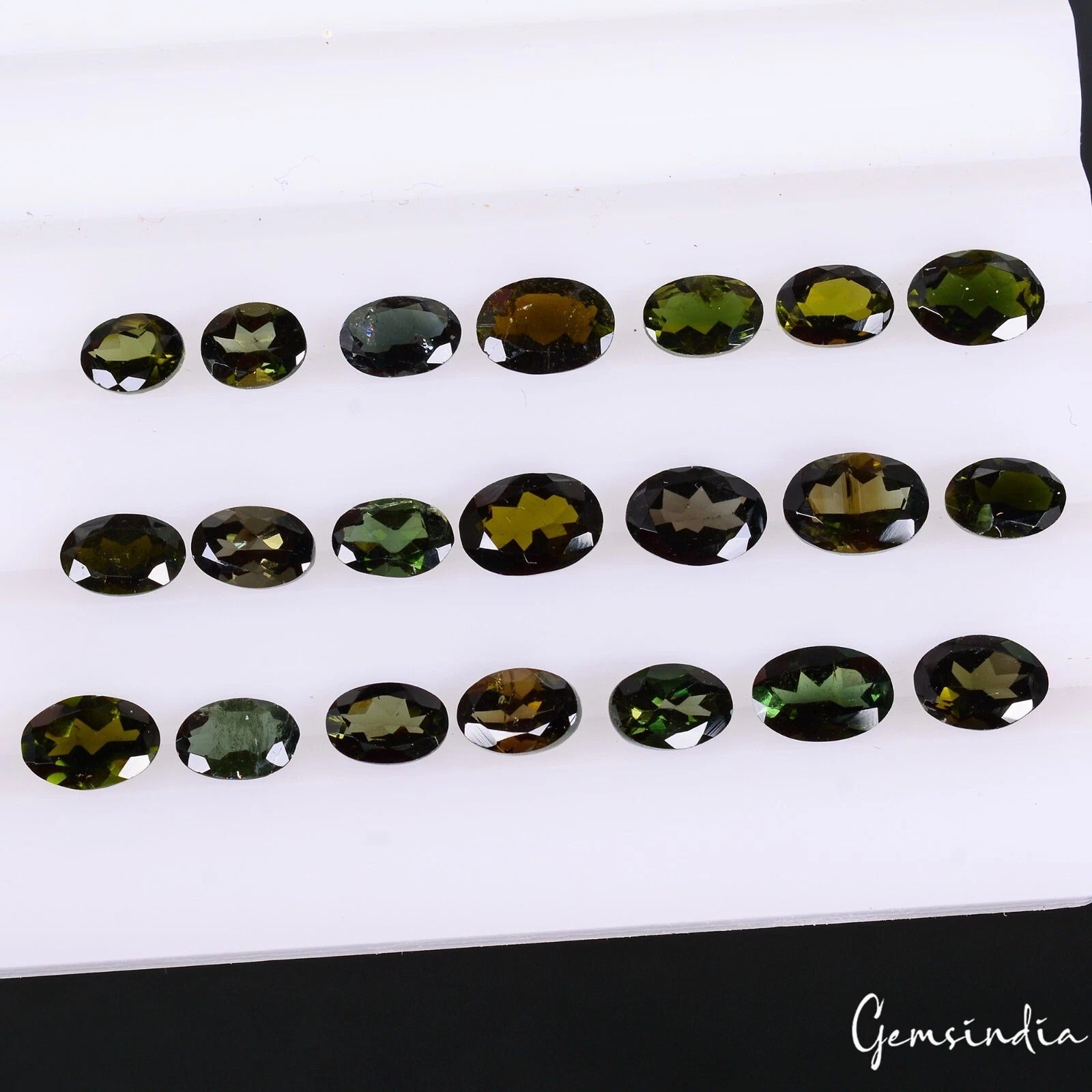 Natural Green Tourmaline 5-7mm Oval Cut Loose Unheated Mozambique Gemstones~21 P