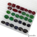 250.00 Cts/31 Pcs Natural Multi Color Ruby Emerald Sapphire Mix Gems Lot-11-18mm