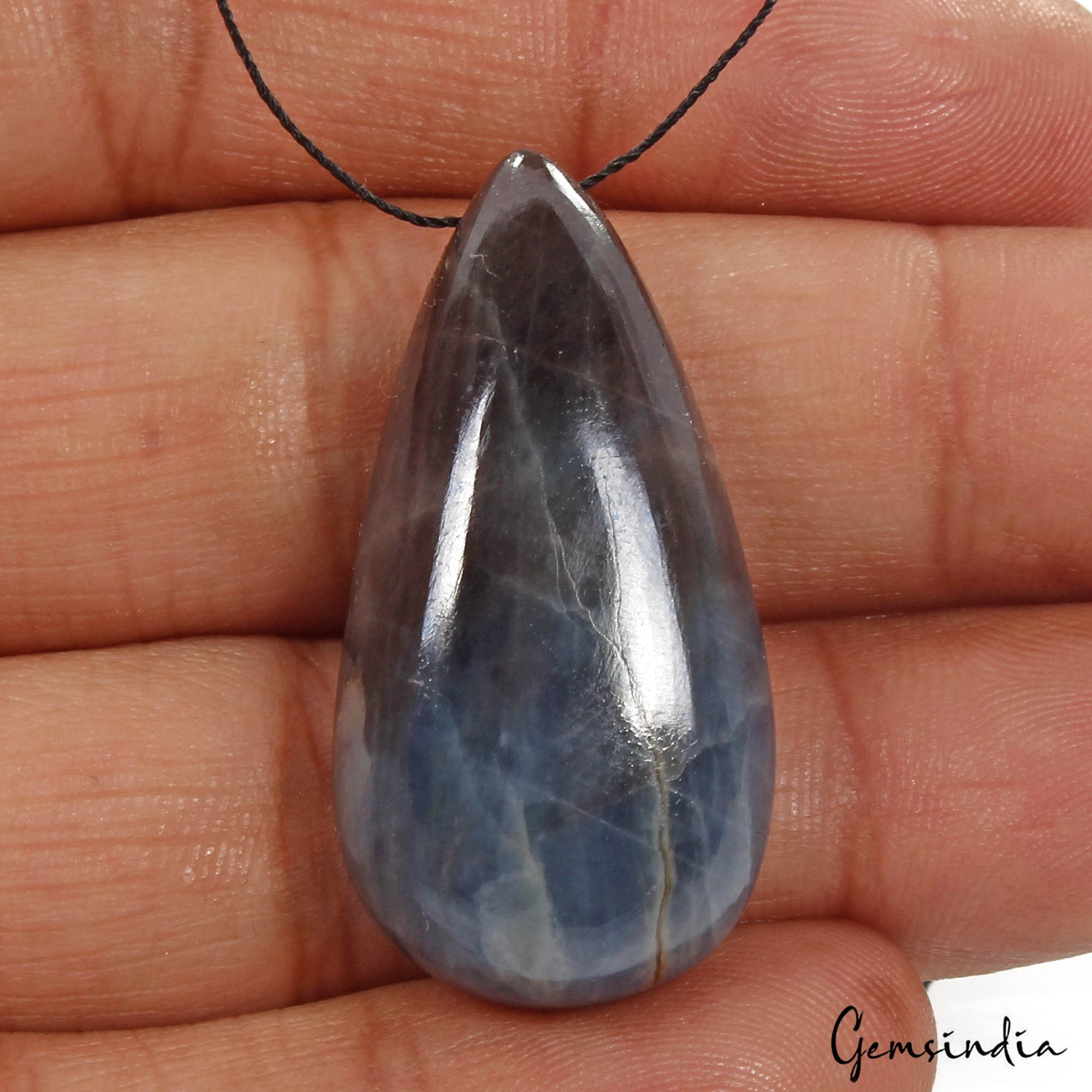 Certified 73 Cts Natural Untreated Gray Blue Sapphire Pear Drilled Briolette Gem