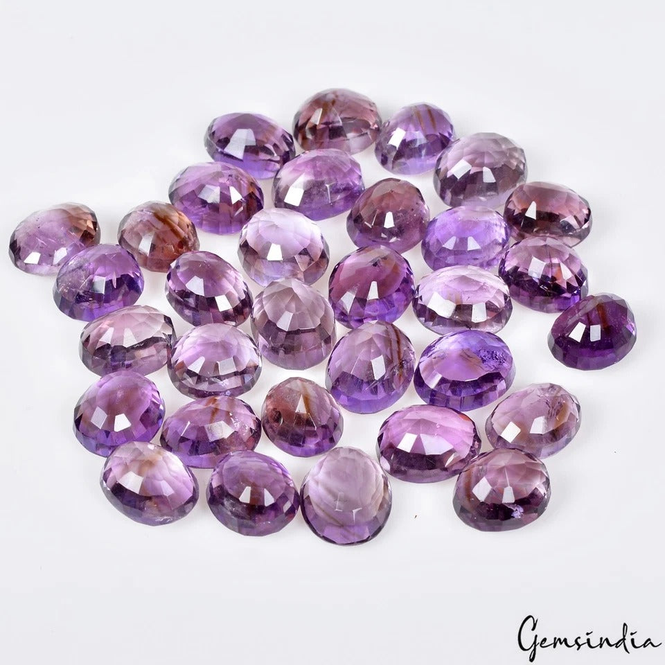 262.60 Ct Natural AAA Amethyst/Ametrine Oval Cut Loose Gemstones 12-14MM 32 Pcs