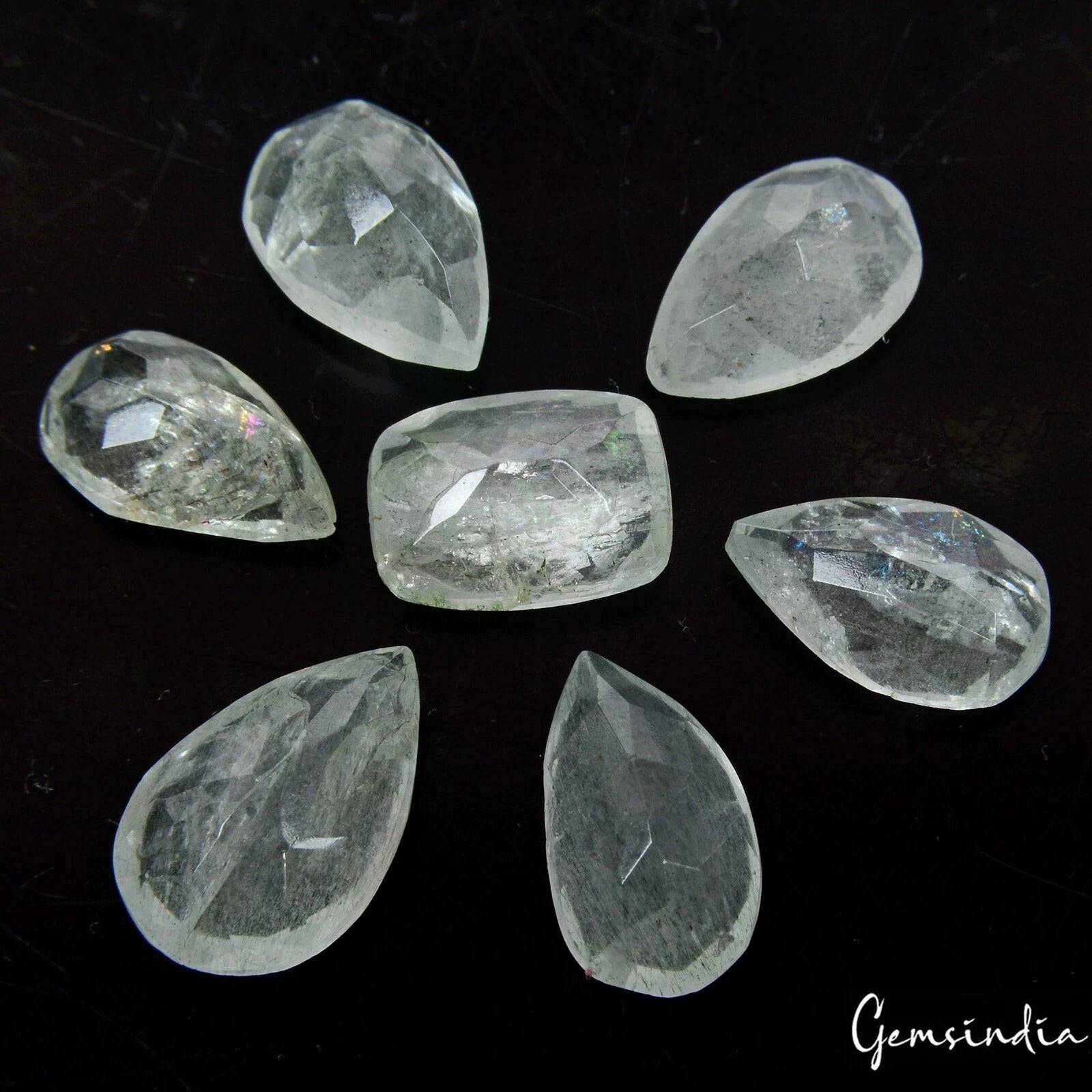 Aquamarine Lot, Loose Gemstone, Untreated, Green — 7 Pieces, 12mm, 28.40 Ct, Brazil