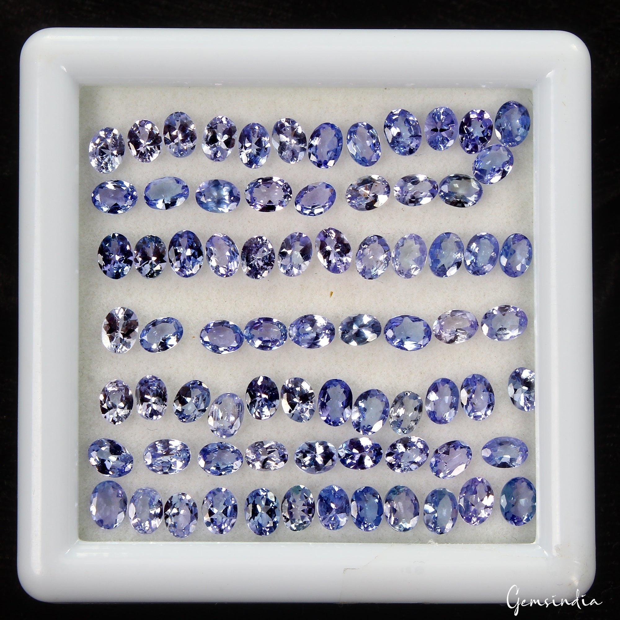 Oval 4x3mm Ravishing Color&Full Fire! Purple Blue Tanzanite Gems Lot 75Pcs/13 Ct