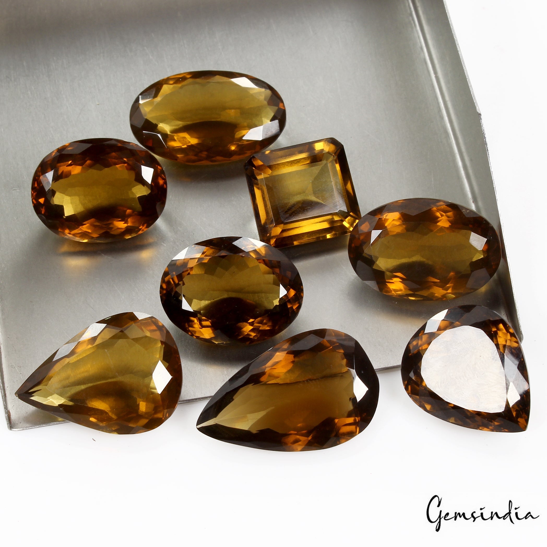 Certified Natural Honey Quartz Citrine 18-30mm Flawless Mix Cut Gemstones 246+Ct