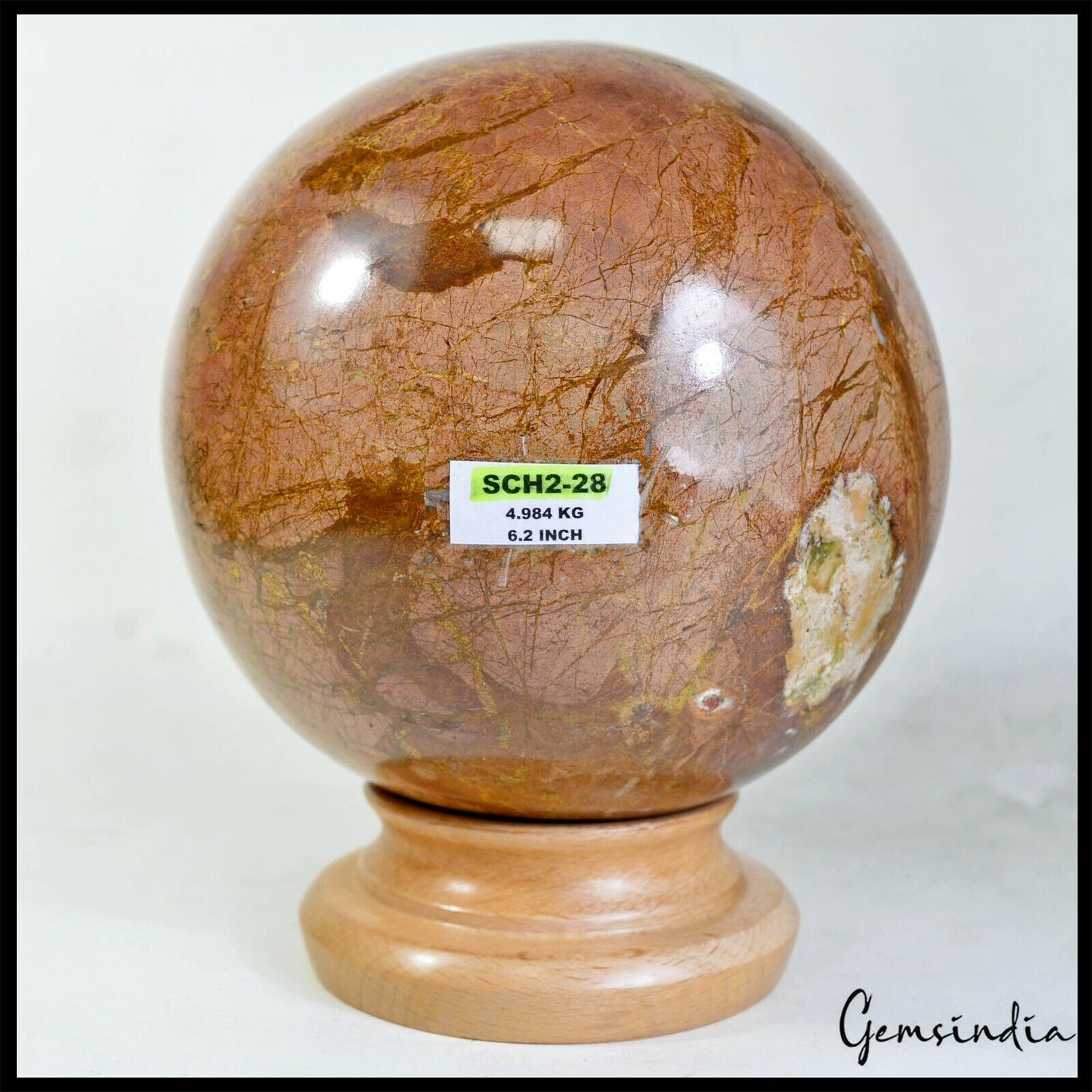 Red Jasper Sphere — 6.2 Inch in diameter, 4.984 Kg (24920 Ct), Madagascar