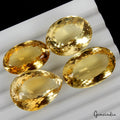 170.50 Ct Natural Citrine Certified Brazilian Yellow Mix Cut Loose Gemstone 4Pc
