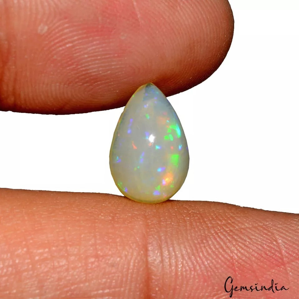 Certified 3.10 Cts AAA Natural Welo Fire Opal Pear Cab Loose Ring Size Gemstone
