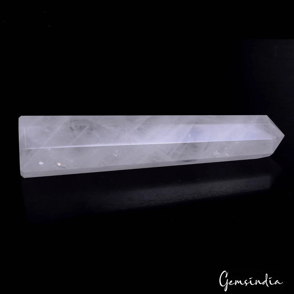 White Quartz Carving, Untreated — 4.75 x 0.9 Inch, 640 Ct