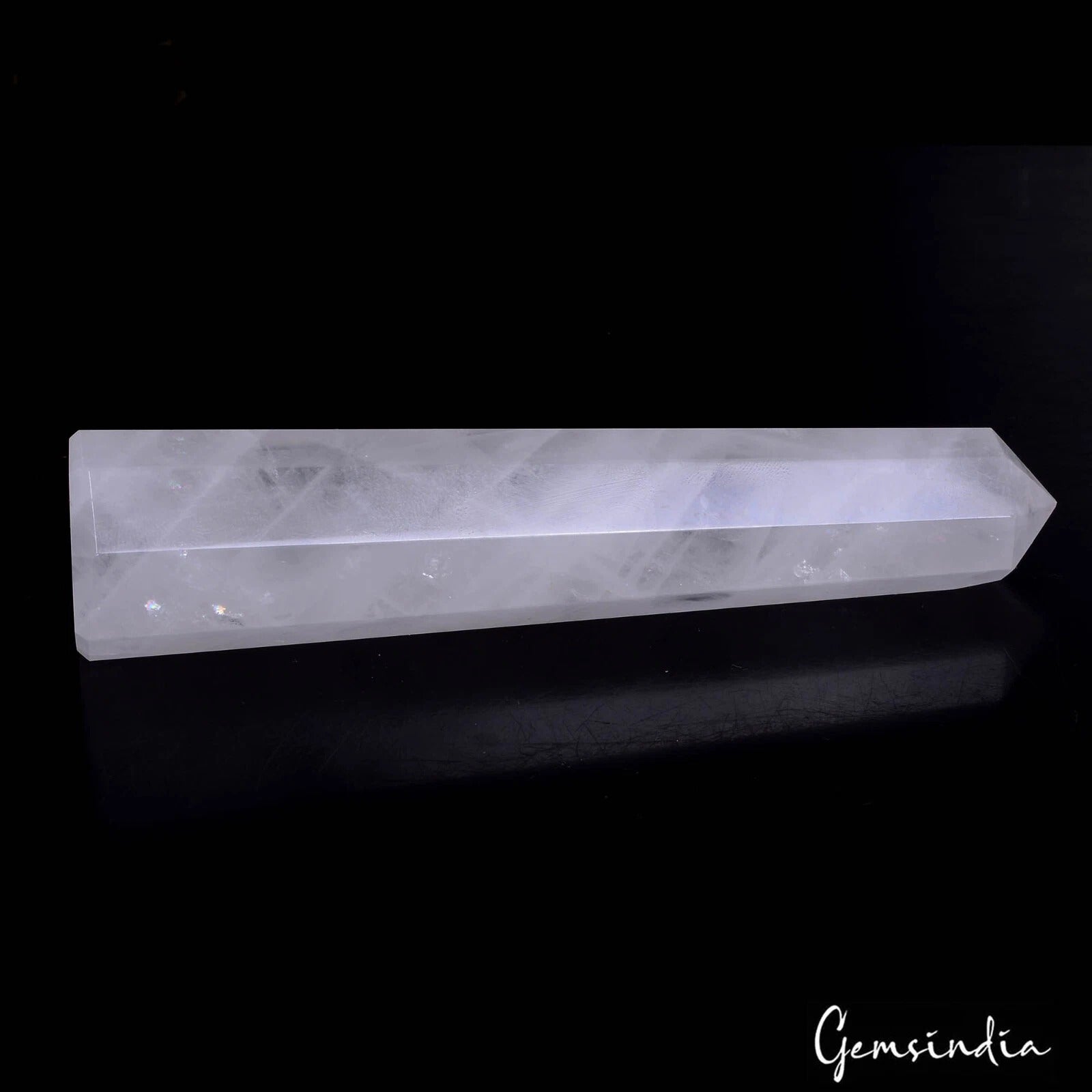 White Quartz Carving, Untreated — 4.75 x 0.9 Inch, 640 Ct