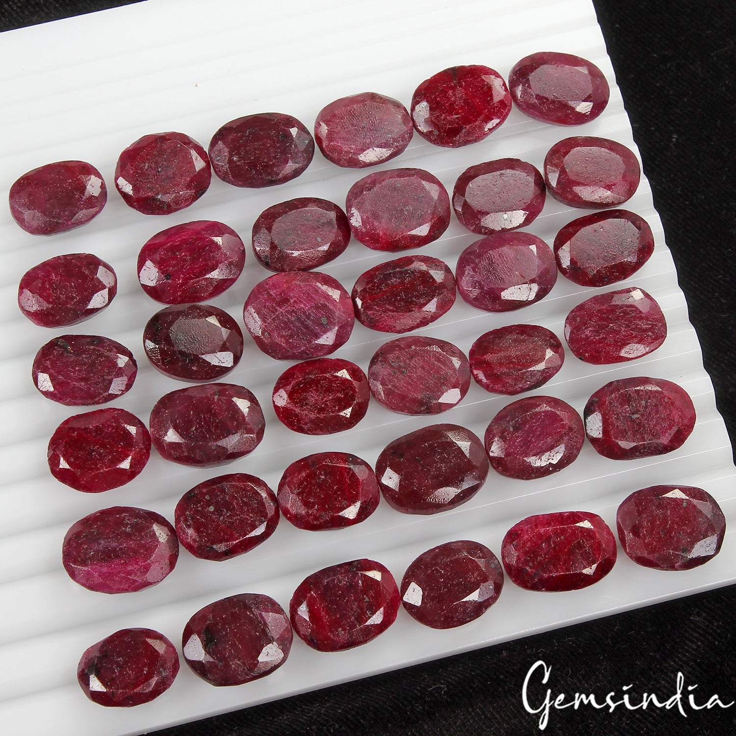 760 Cts/36 Pcs Natural Madagascar Red Ruby Oval Faceted Cut Loose Gemstones Lot