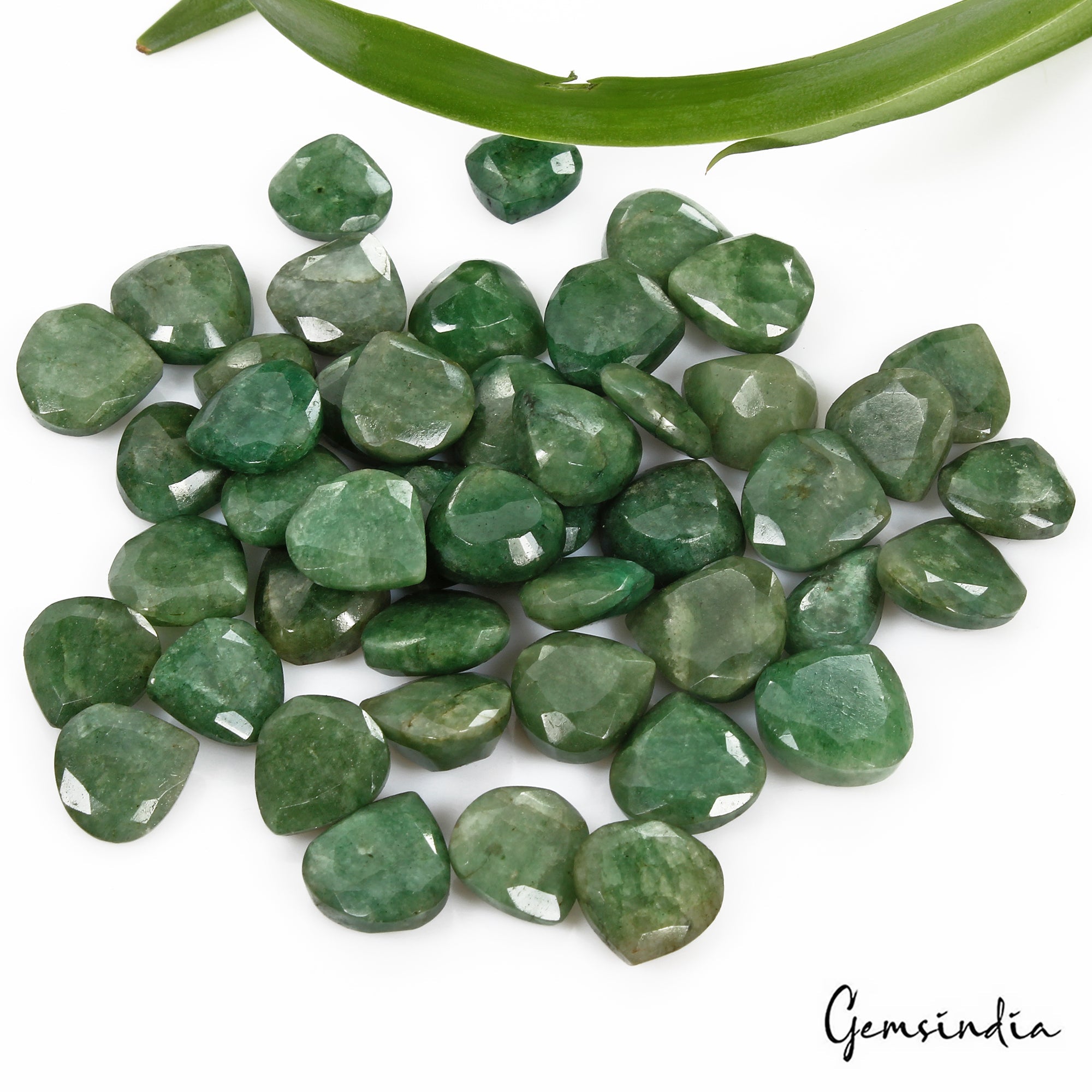 440 Ct/45 Pcs Natural Brazilian Green Emerald Pear Heart Cut Gems For Jewelry