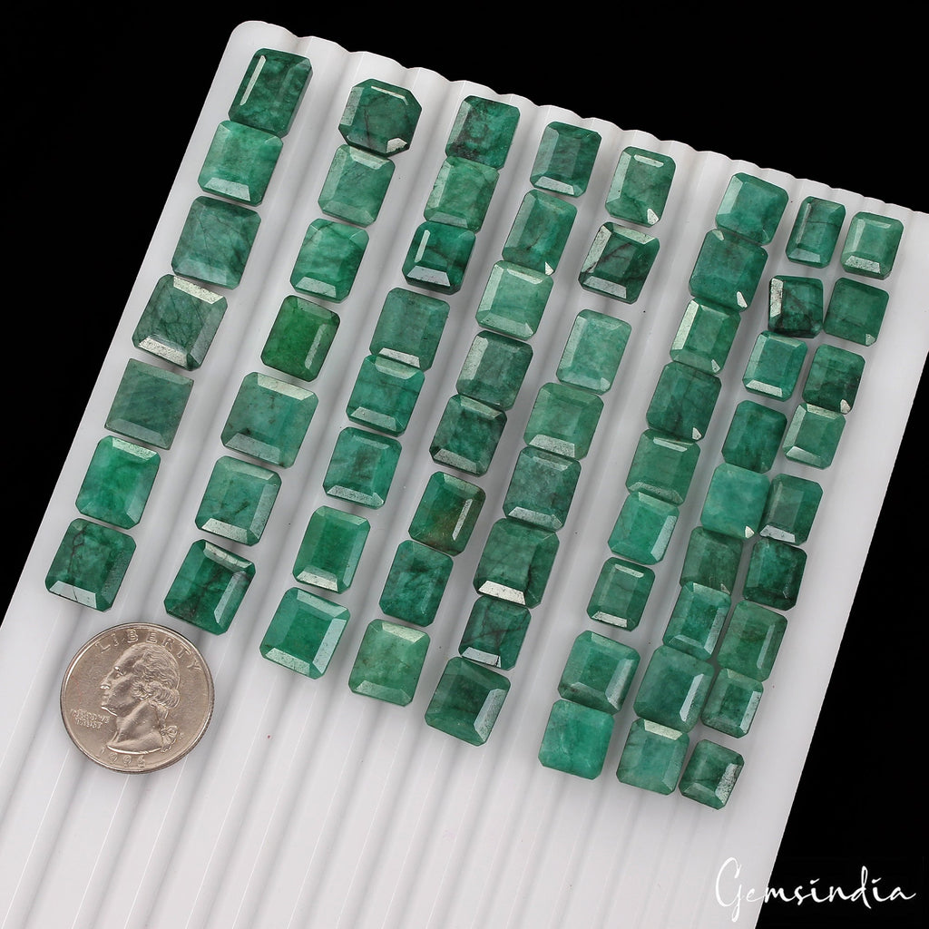 Natural Green Brazilian Octagon Cut Emerald 380 Ct Loose Wholesale Gems Lot