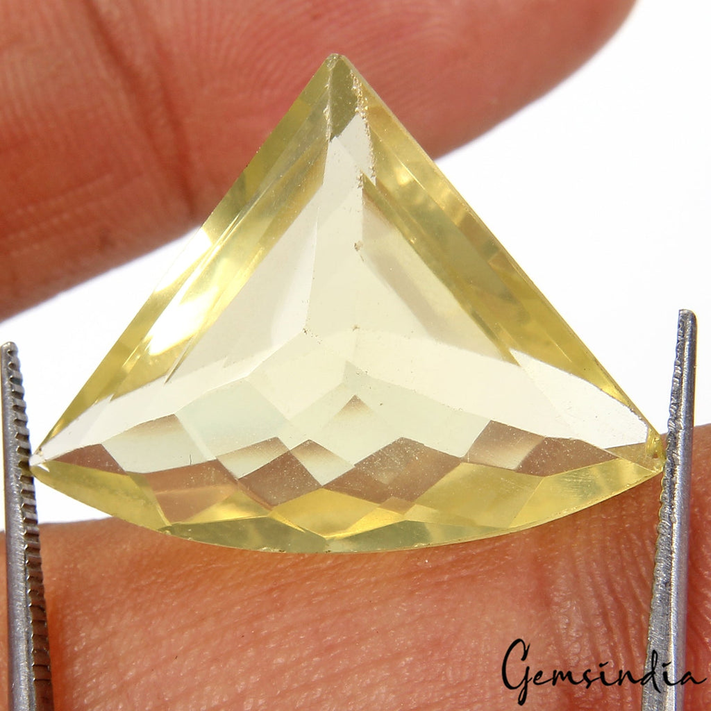 18.10Ct Natural Untreated Brazilian Lemon Citrine Fancy Cut Loose Gem For Ring