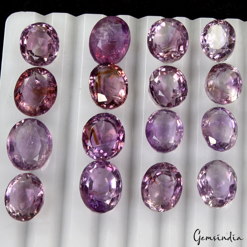 Amethyst Loose Gemstone, Oval Cut, Purple — 11mm to 14mm, 128.90 Ct, Uruguay