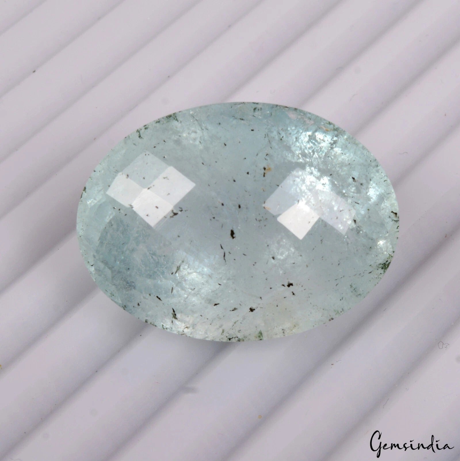 52.85 Ct Natural Aquamarine Huge Oval Checker Cut Loose Gems for Rings & Pendant