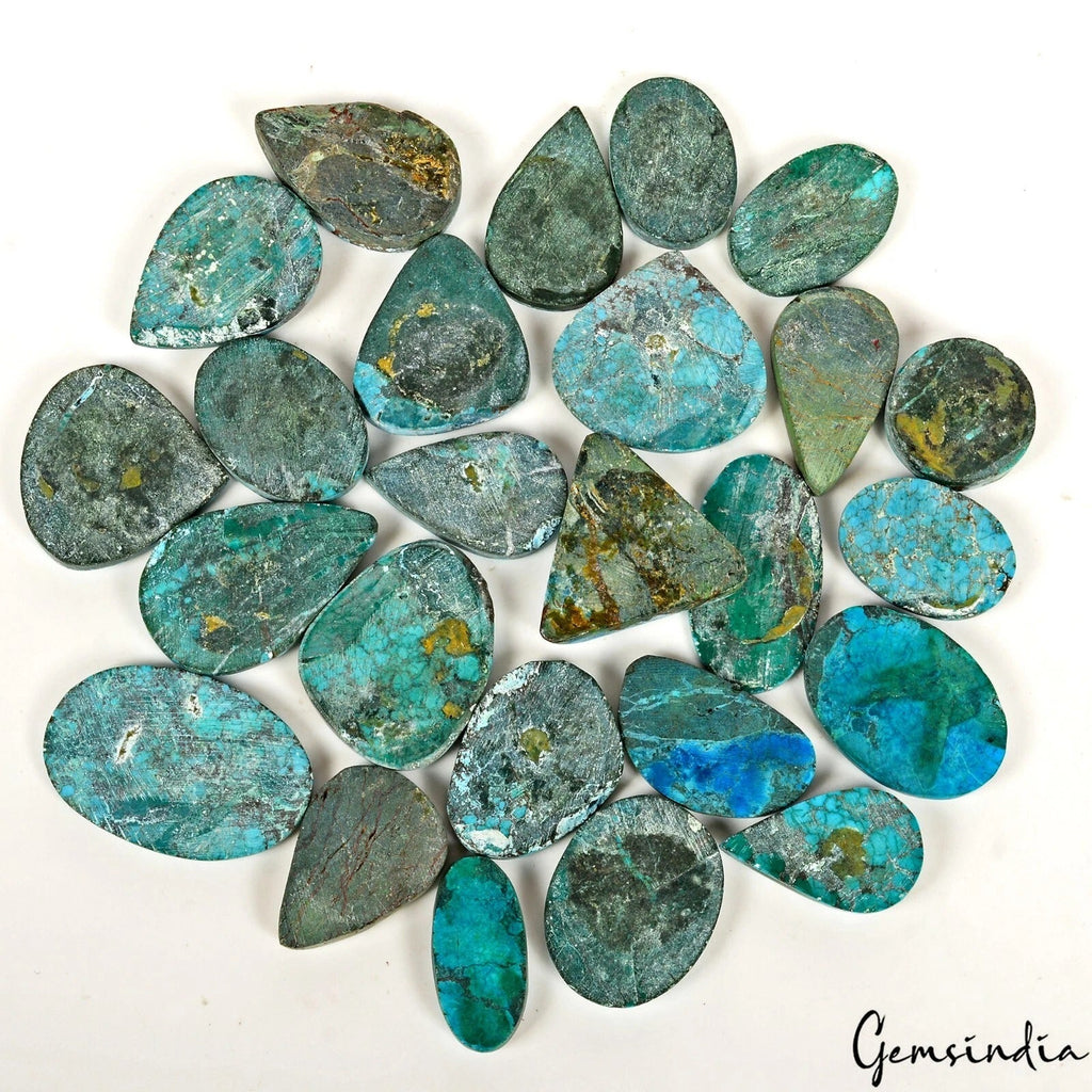 750 Cts/25 Pcs Natural Blue Spiderweb Turquoise Mix Cab Loose Wholesale Gems Lot