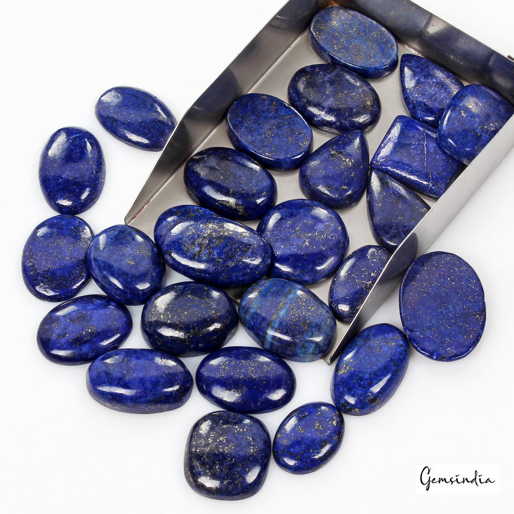 800 Ct/26 Pcs Natural Blue Lapis Lazuli Gold Flecks Mix Cab Loose Wholesale Gems