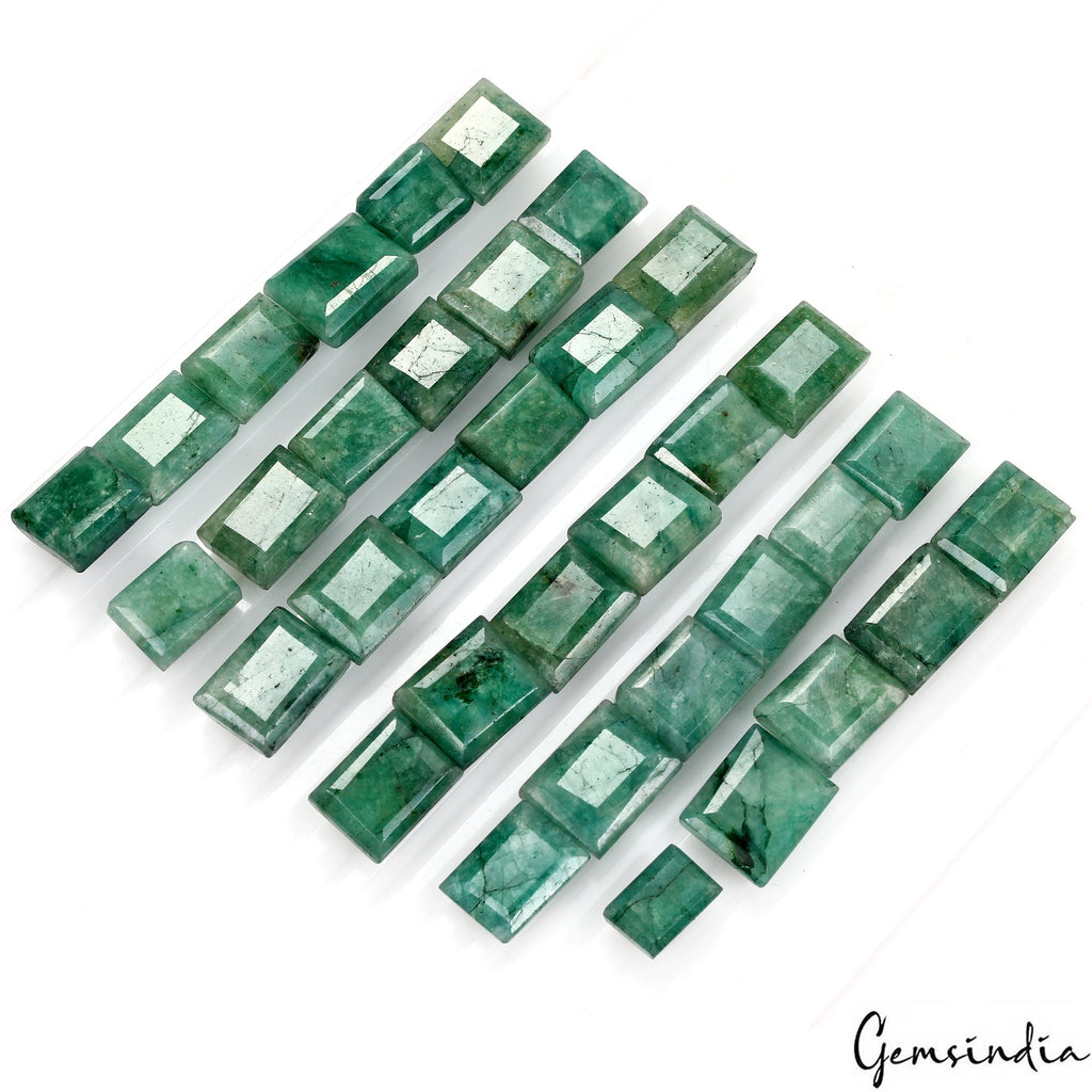 Certified 560Ct/35 Pcs Natural Green Emerald Baguette Cut Loose Gems For Jewelry