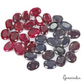 640 Ct/33 Pcs Natural Red Ruby Blue Sapphire Oval Cut Loose Gems Lot For Jewelry