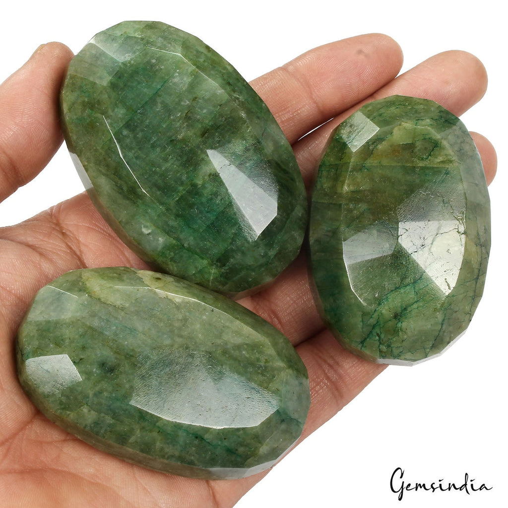 1850 Ct Earth Mined Emerald Huge Oval Faceted 100% Natural Gemstone Lot 64-73mm