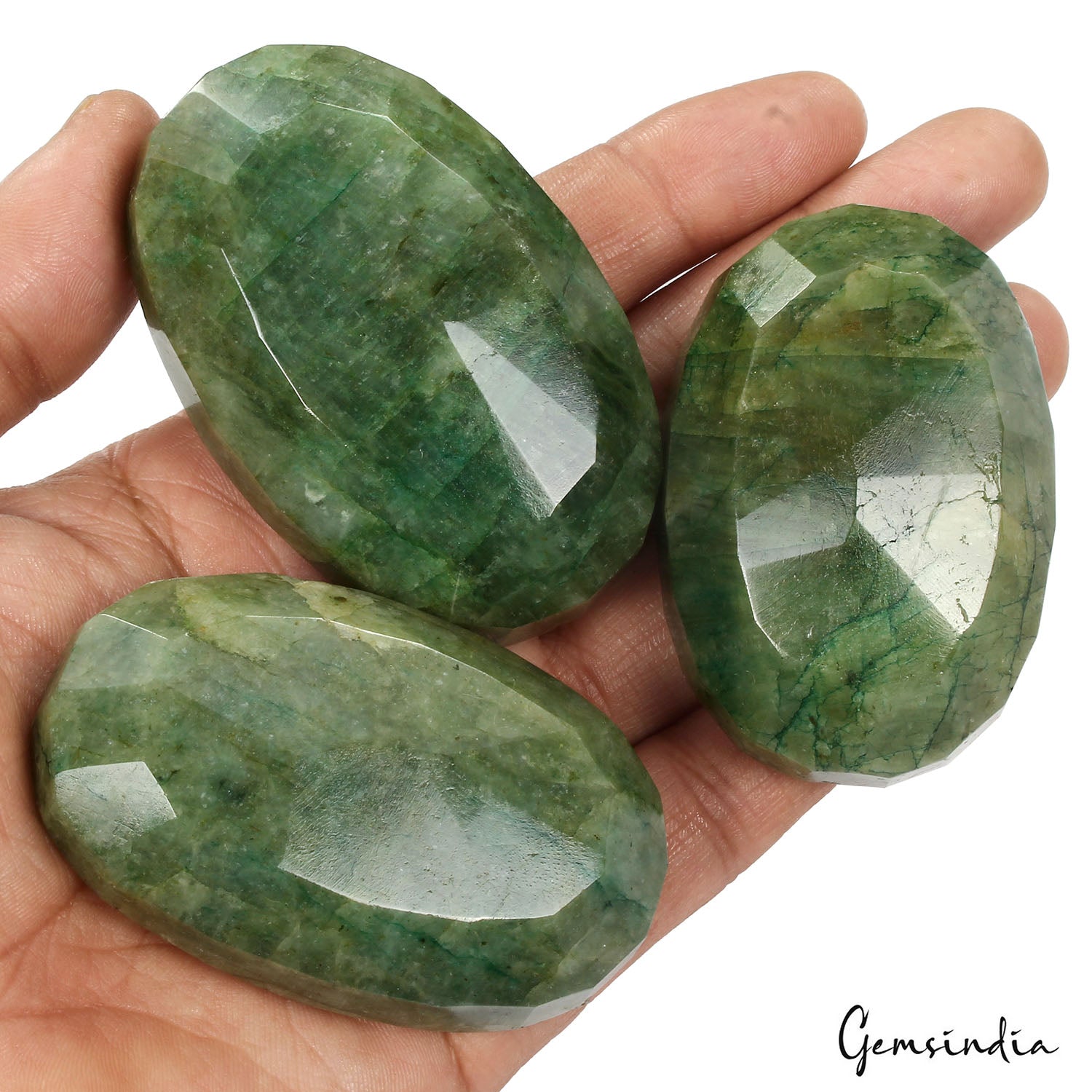 1850 Ct Earth Mined Emerald Huge Oval Faceted 100% Natural Gemstone Lot 64-73mm