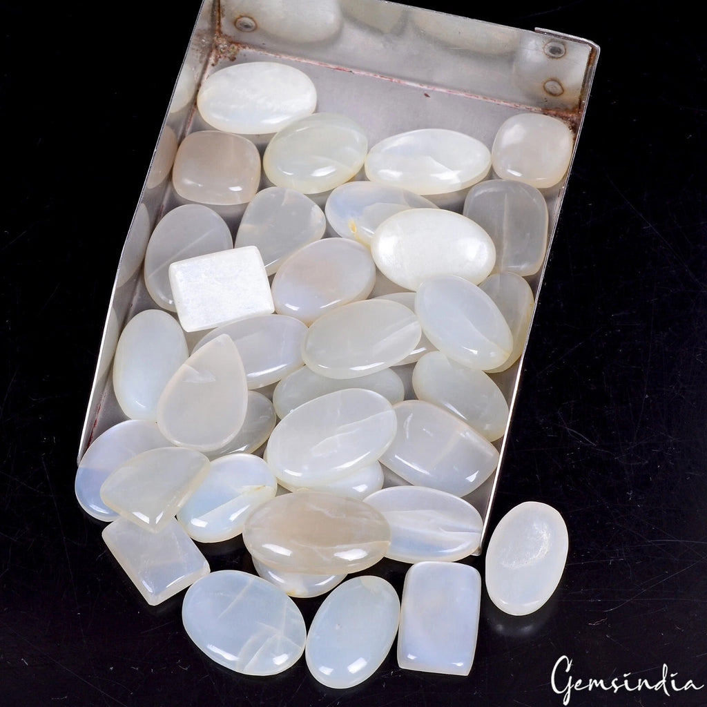 Moonstone Lot, Cabochon — 36 Pieces, 14mm to 25mm, 440 Ct, Madagascar