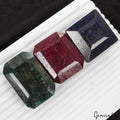 1350 Cts Natural Ruby, Sapphire & Emerald Octagon Cut Huge Gemstones 42-56mm