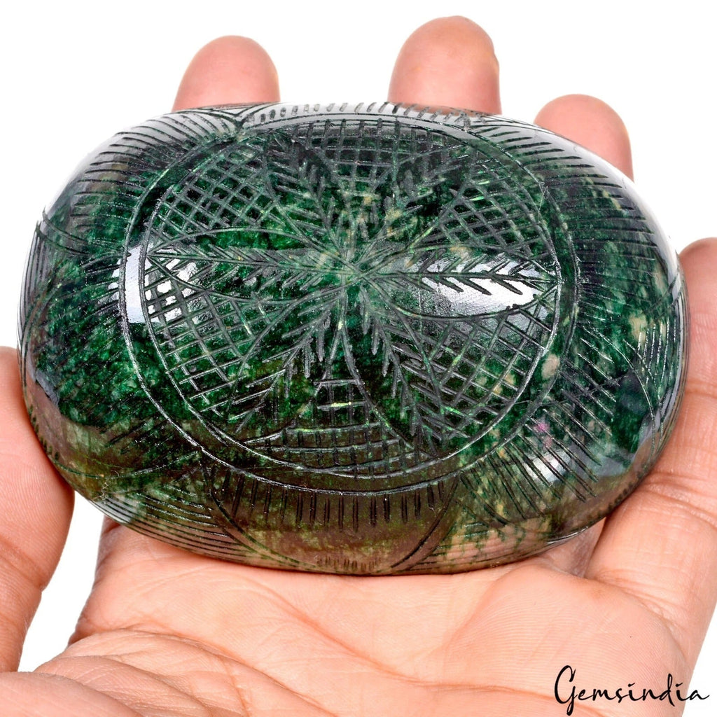 Certified 1980 Ct Natural Brazilian Emerald Amazing Carving Earth Mined Gemstone
