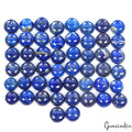 200 Cts/50 Pcs Natural Blue Gold Pyrite Lapis Lazuli Round Cab Gems For Jewelry