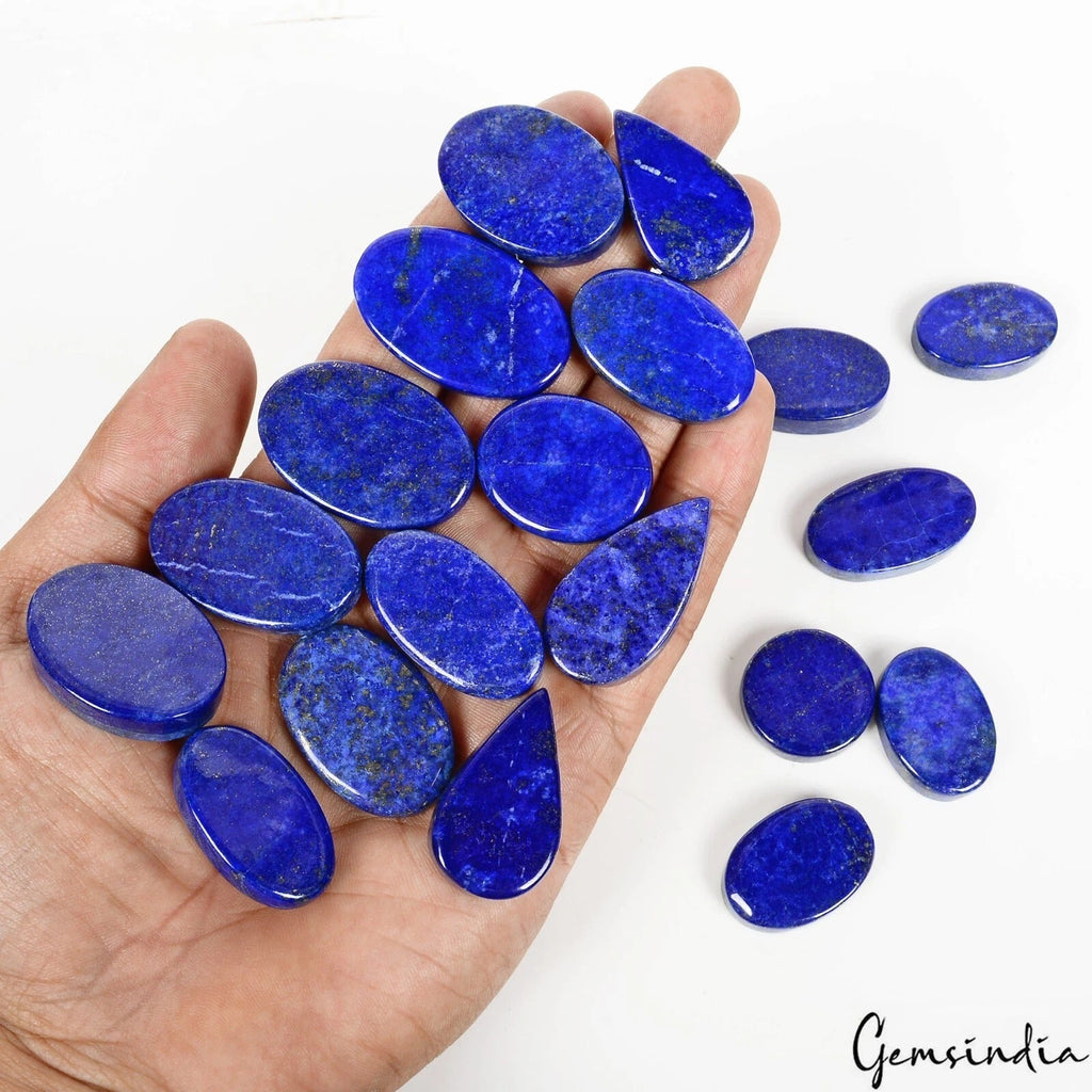930 Ct/19 Pcs Natural Blue Gold Pyrite Lapis Lazuli Mix Cab Loose Wholesale Gems