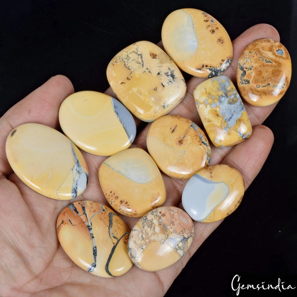 11 Pcs 550 Cts Natural Maligano Jasper Cabochon Lot Mix Shape 28x22mm-40x29mm