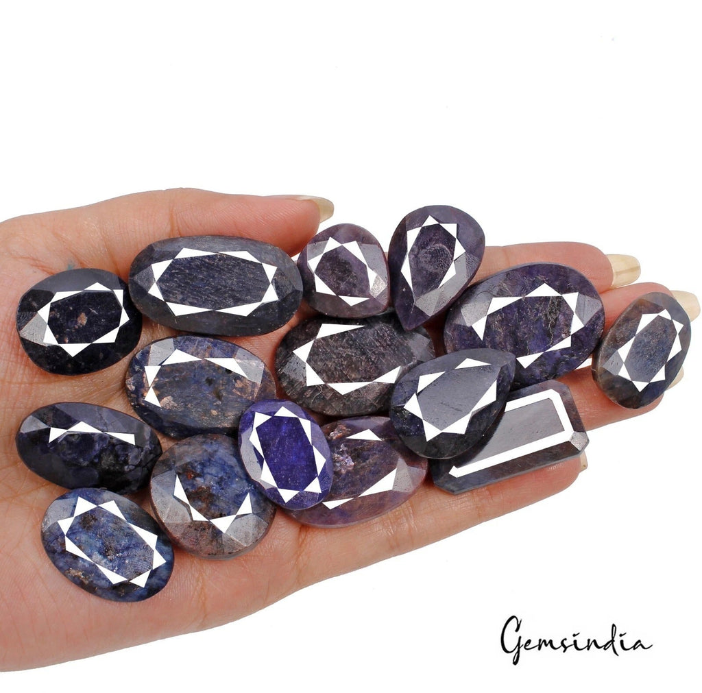 930 Cts/16 Pcs Natural Blue Sapphire Mixed Cut 19-34mm Loose Wholesale Gems Lot