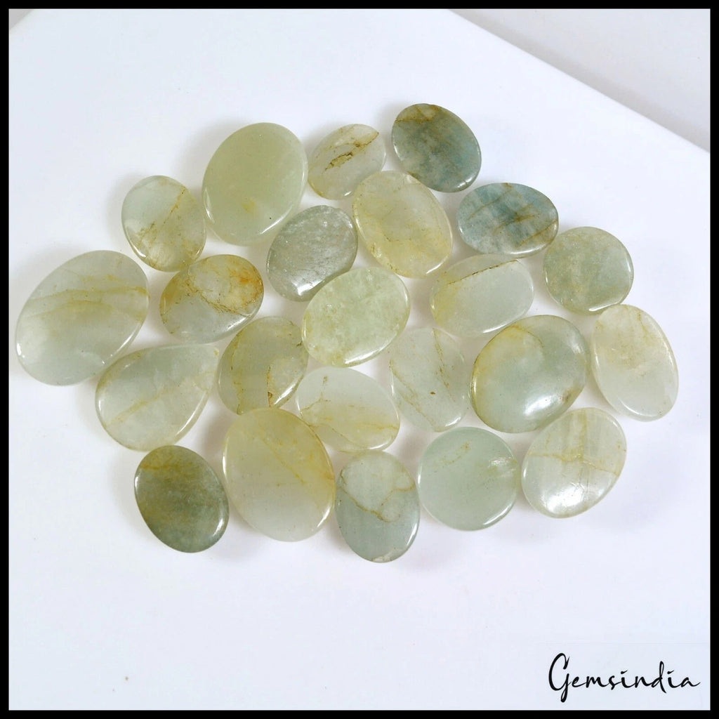 Certified 265 Cts/23 Pcs Natural Untreated Green Aquamarine Mixed Cab Loose Gem