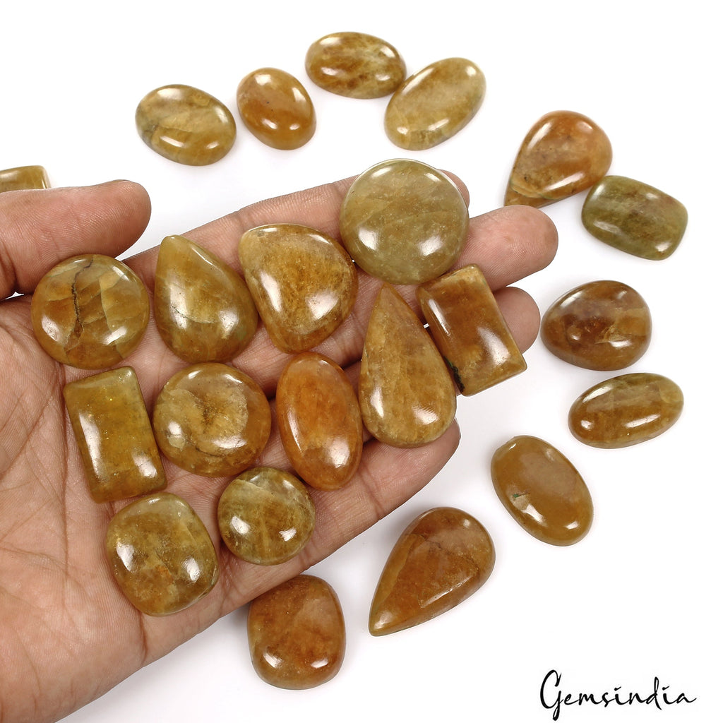 800 Cts/23 Natural Untreated Yellow Beryl Heliodor Mix Cab Loose Wholesale Gems