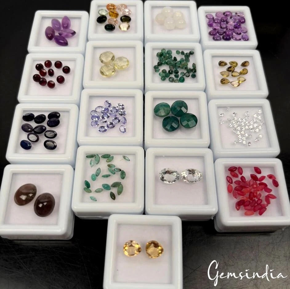 246Pcs Estate Genuine Semi Precious Loose Mix Cut Multi Gemstones Lot Collection