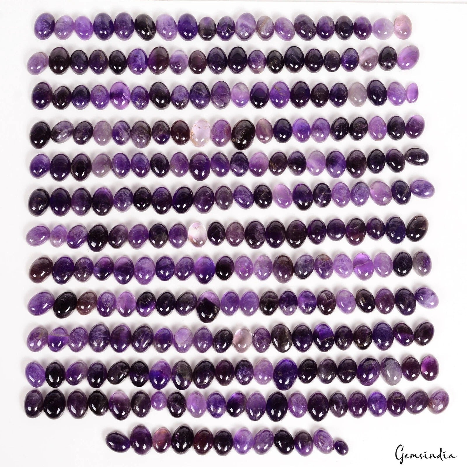 Certified 3000 Ct/250 Pcs Natural Untreated Amethyst Oval Cab Wholesale Gems Lot