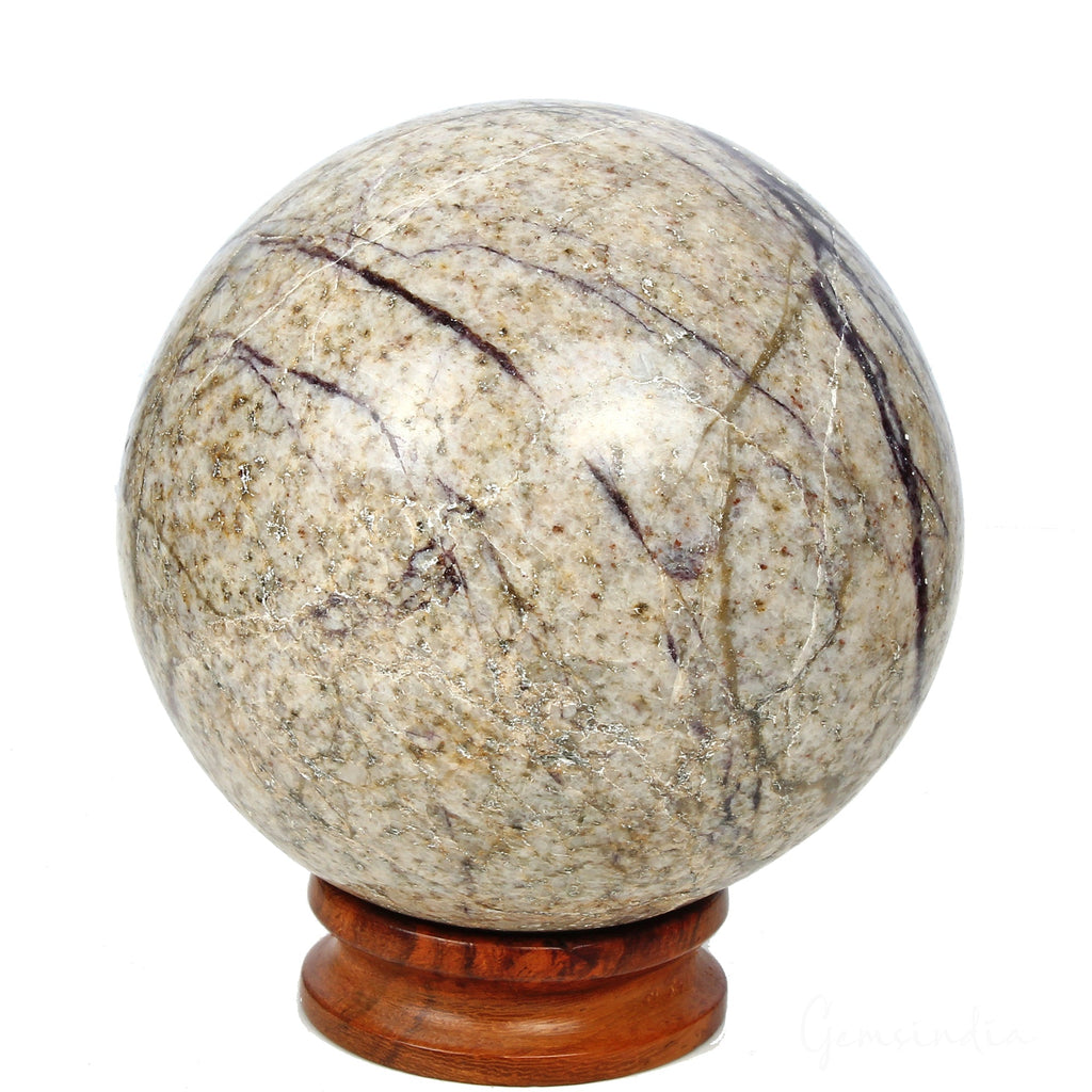 2640 Ct Natural Untreated Multicolor Lapis Calcite Metrix Healing Sphere W Stand