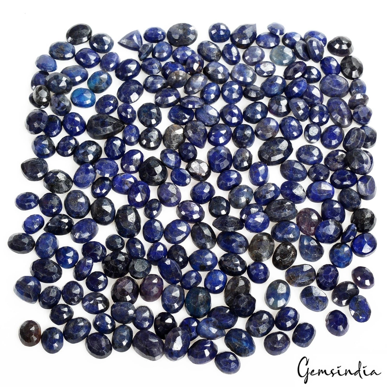 Certified 500 Ct/213 Pcs Natural Blue Sapphire Mix Cut Loose Gems for Jewelry