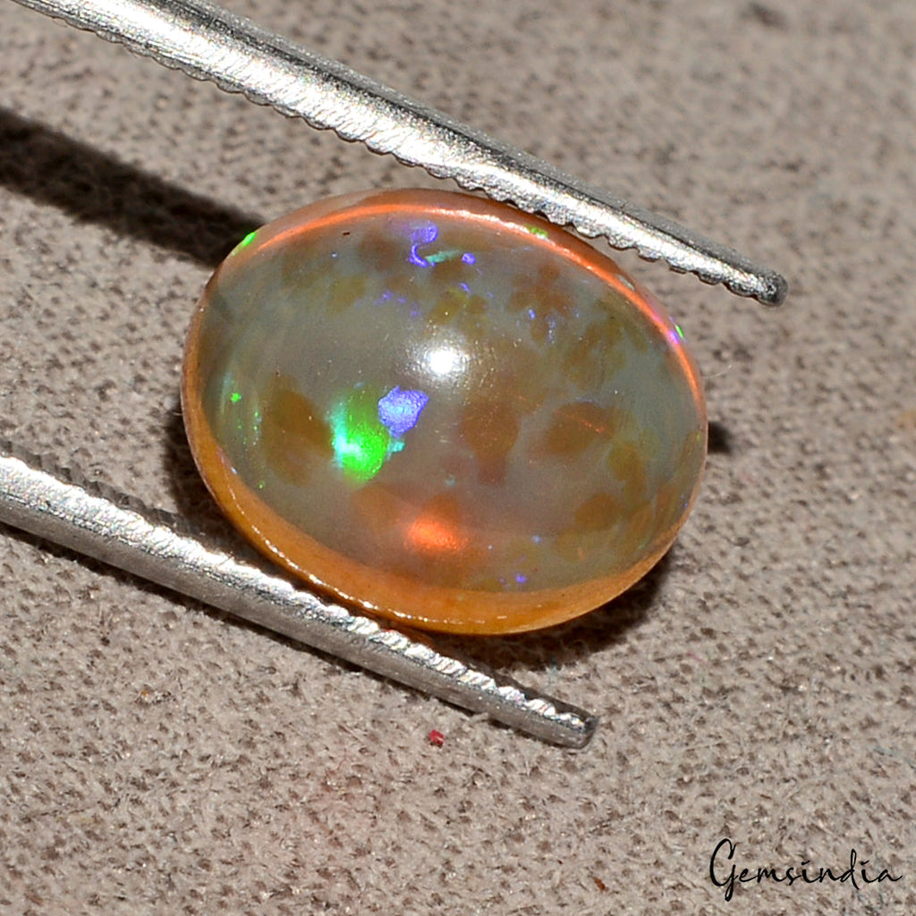 Certified 2.00 Cts Natural Untreated Ethiopian Welo Fire Opal Oval Gem For Ring