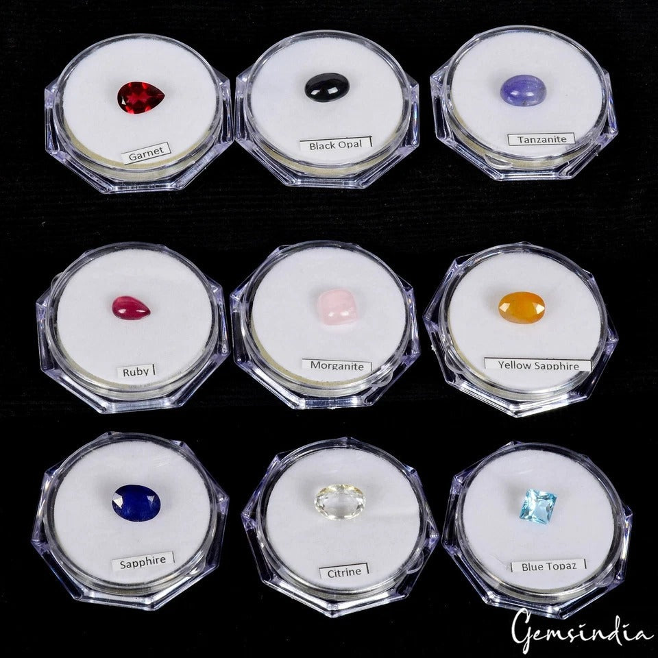 9 Pcs Estate Genuine Semi Precious Loose Mix Cut Multi Gemstones Lot Collection