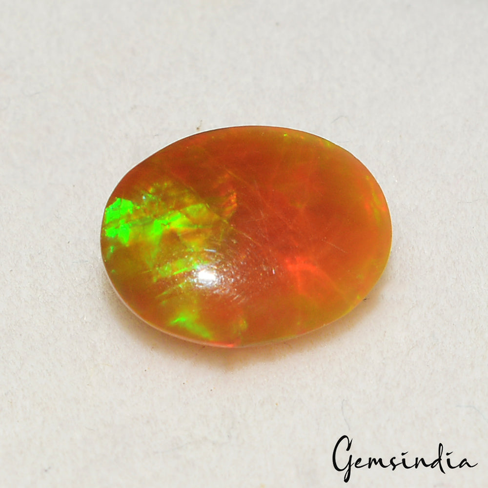 Natural Ethiopian Multi Fire Brown Opal Cabochon 1.30Ct Loose Gemstone Ring Size