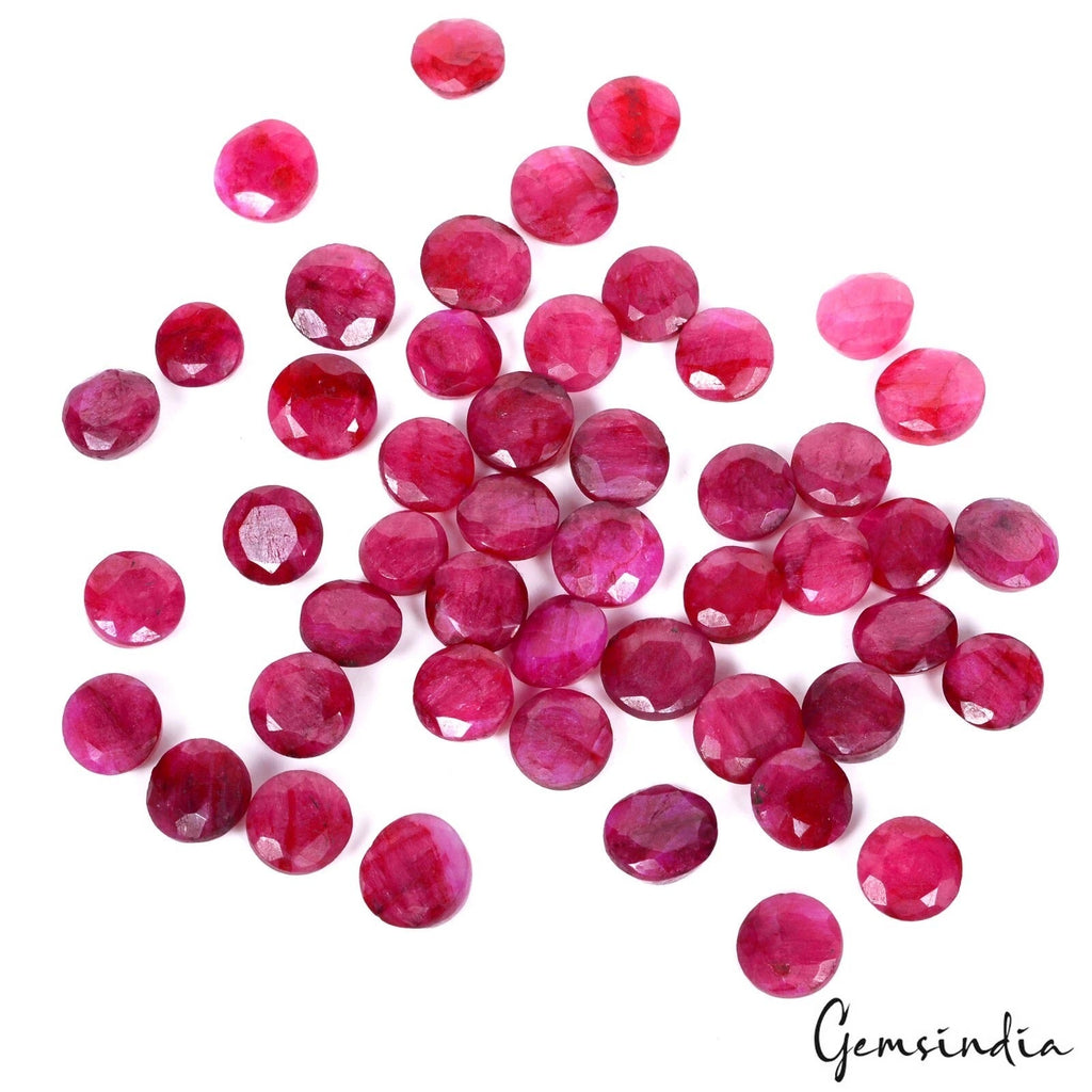 50 Pcs Natural Red Beryl Bixbite Round Cut Loose Jewelry Making Gemstones~7-9mm