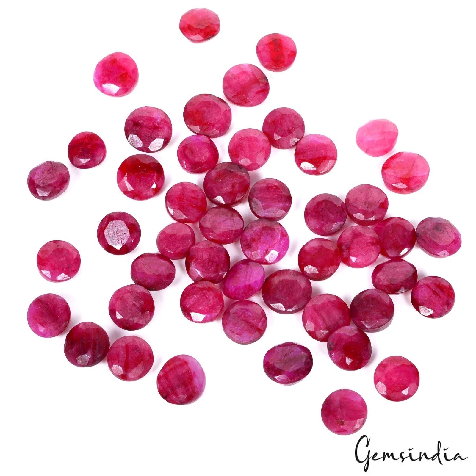 50 Pcs Natural Red Beryl Bixbite Round Cut Loose Jewelry Making Gemstones~7-9mm