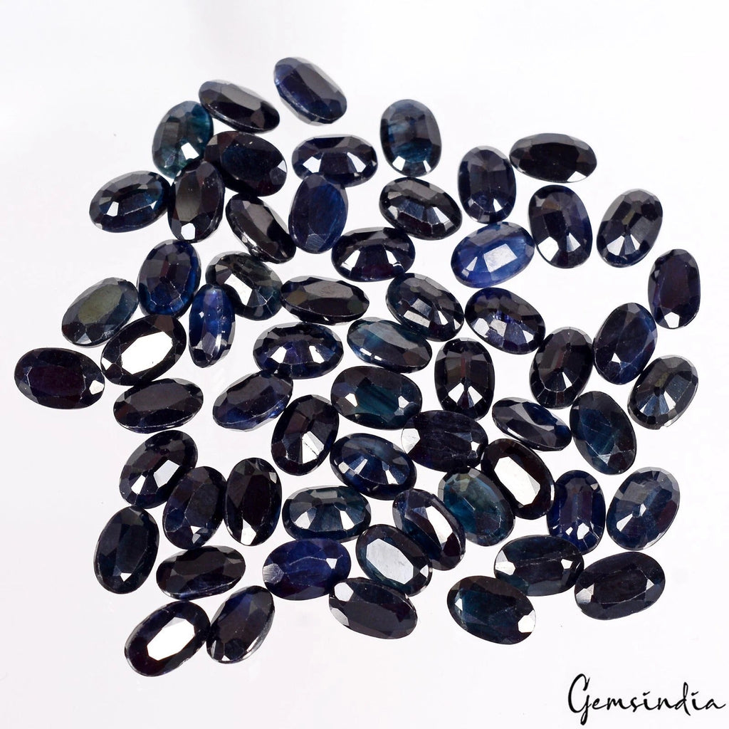 38.60 Ct Natural Blue Sapphire Oval Cut 6*4 mm 60 Pcs Certified Loose Gemstones