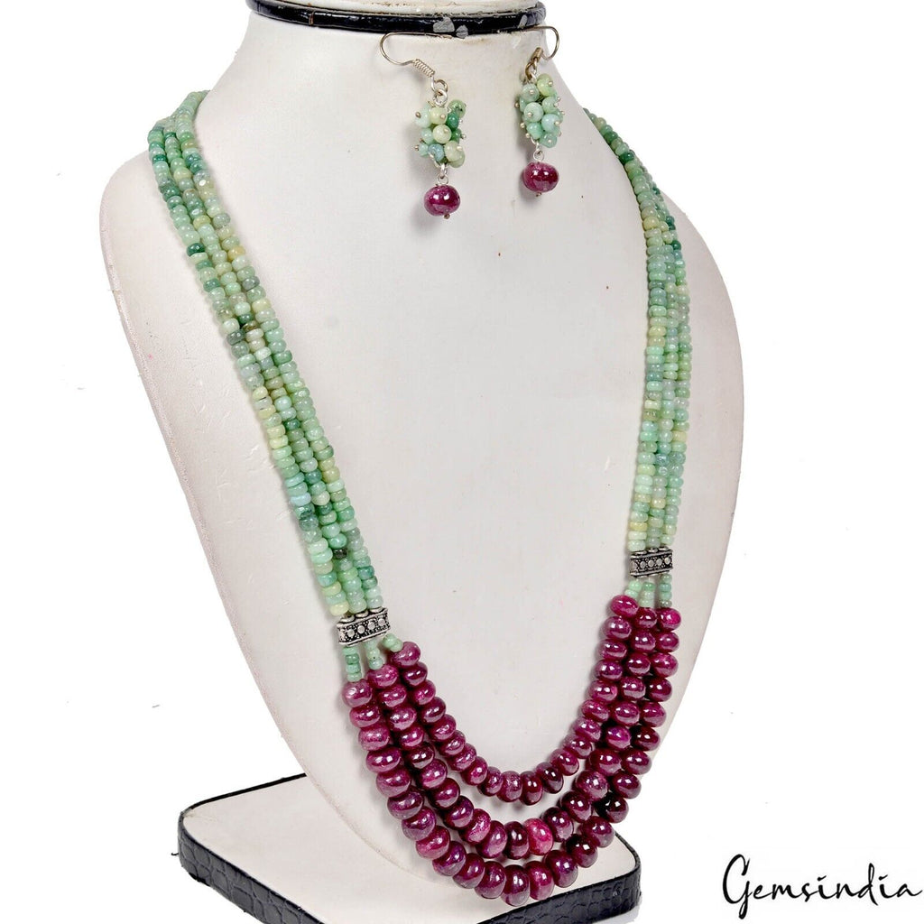 Ruby Necklace, Color Enhanced — 20.5", Madagascar