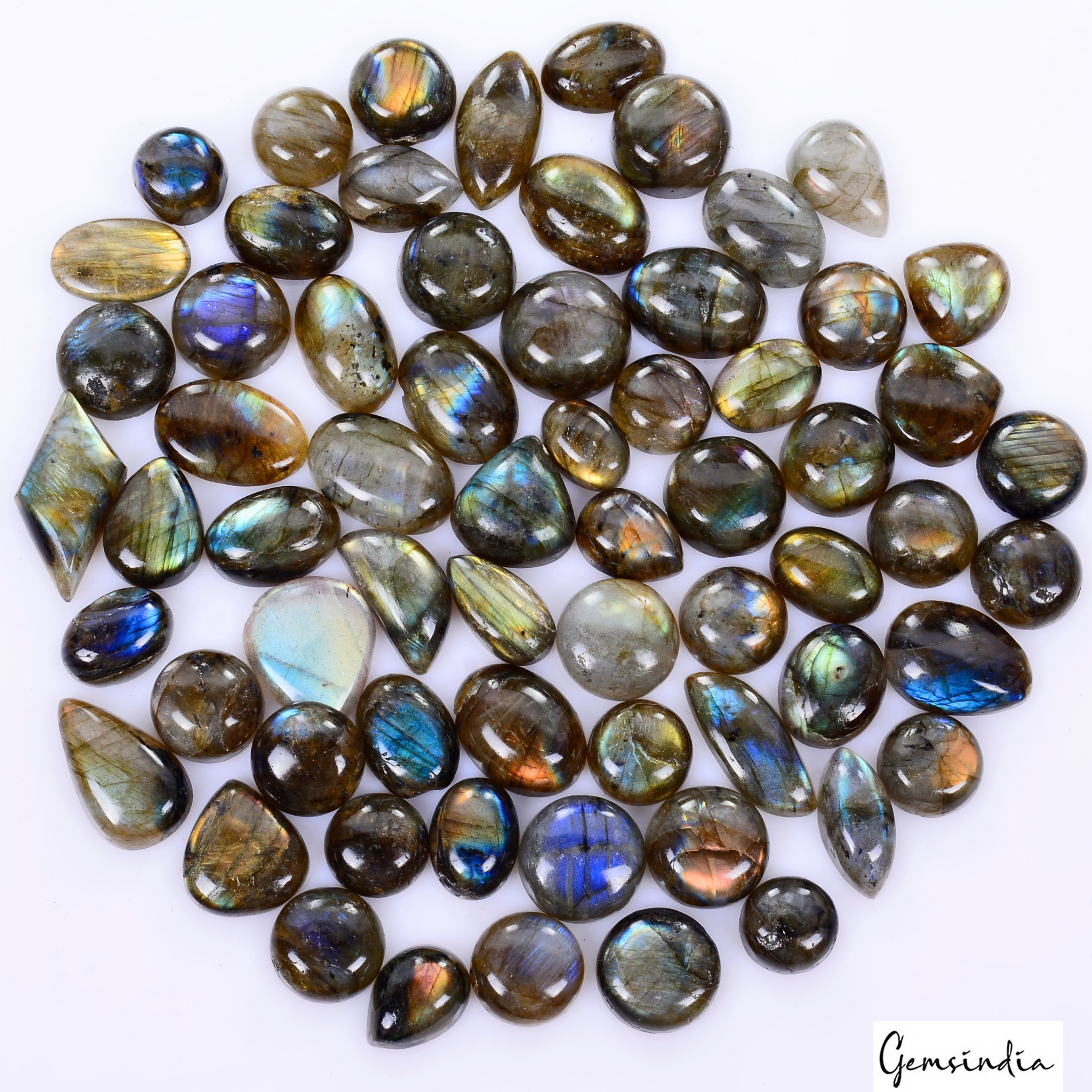 800 Ct Natural Multi Labradorite Mix Shape Cabochon Loose Gemstone Wholesale Lot