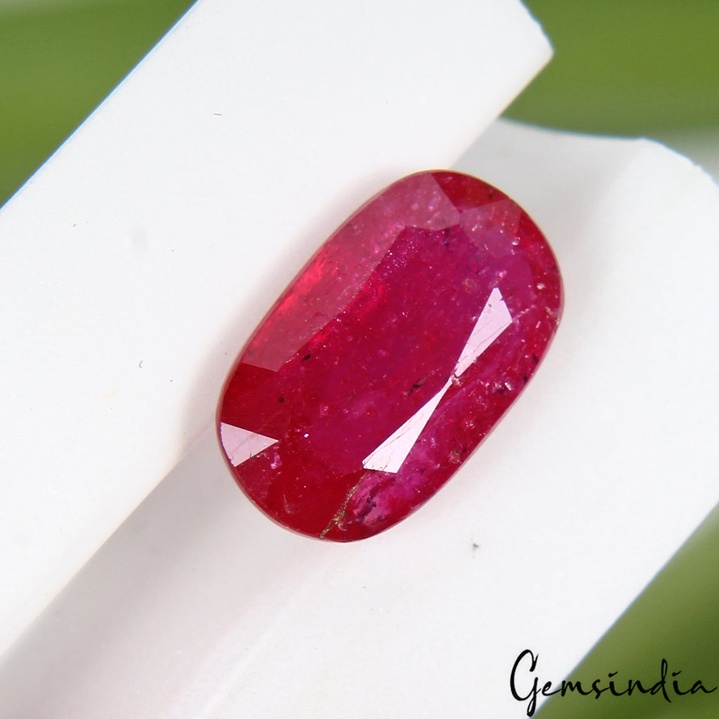 Ruby Loose Gemstone, Heated, Red — 10x6x4 mm, 3.00 Ct, Mozambique