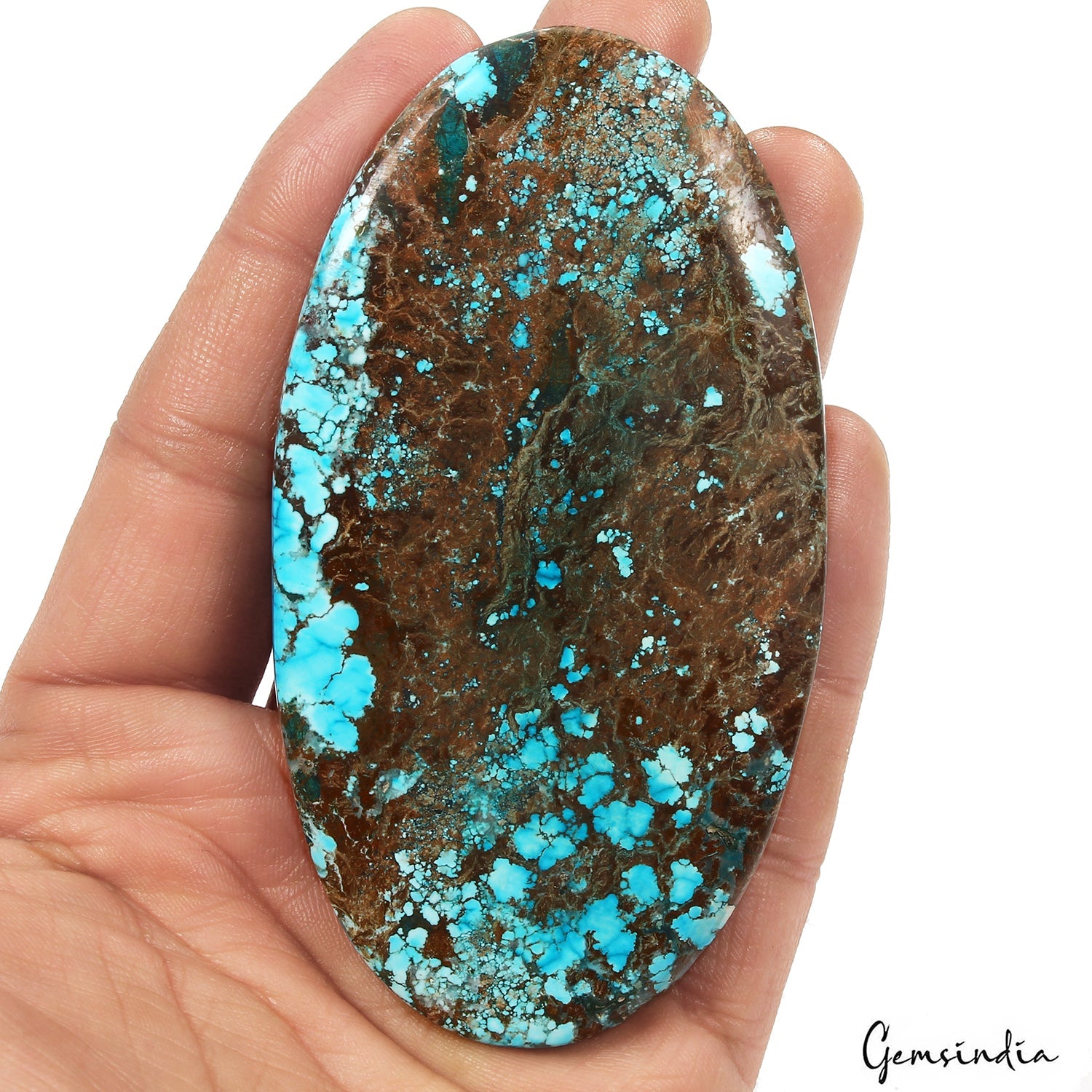 440 Ct Blue Spiderweb Turquoise Oval Cabochon Arizona Loose Huge Gems From U.S
